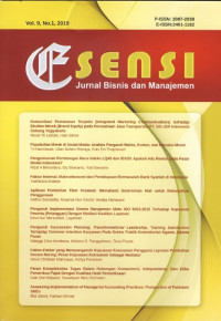 Jurnal Bisnis dan Manajemen : ESENSI